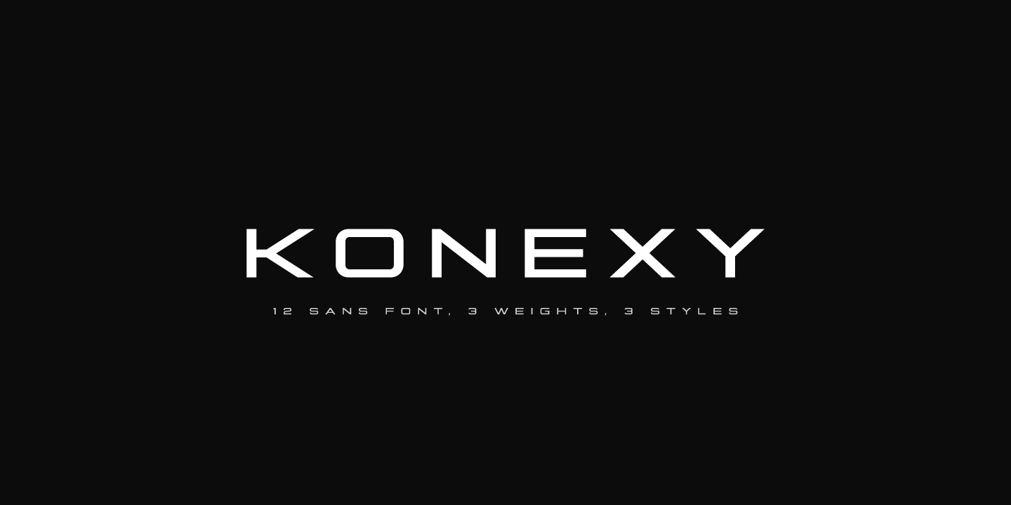 Ejemplo de fuente Konexy Bold Outline Italic